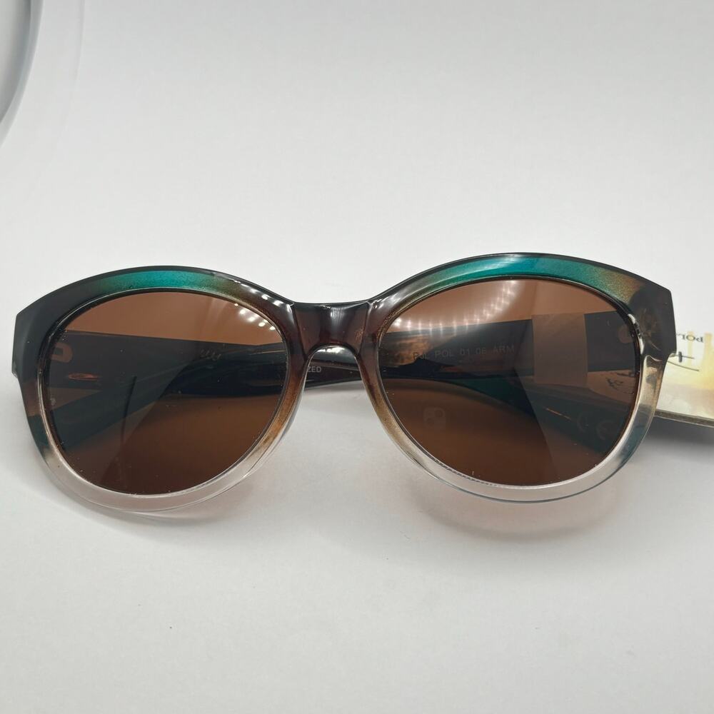 Y2K Brown & Turquoise Panama Jack Sunglasses